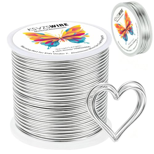 Aluminum Craft Wire 16 Gauge(1.5 mm)–164 FT(50 M)+18 Gauge (1.0 mm) 32.8FT (10 M) KSVZS Anodized Aluminum Wire,Flexible Metal Wire for Crafts,Sculpting,Jewelry Making,Armature and DIY Crafts(Silver) - size: 16 Gauge