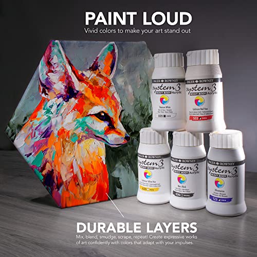 Daler Rowney System3 6-Tube Heavy Body Acrylic Paint Process Set - 59ml Acrylic Paint Tubes for Artists and Students - Artist Paint for Canvas Murals and More - Thick Acrylic Paint for All Skill Sets