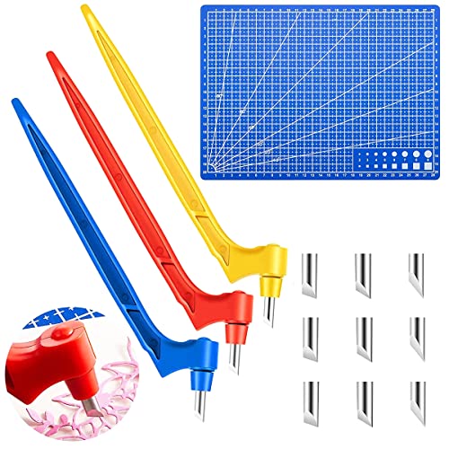 Craft cutting Tools Kit 360 Degree Rotating cutter Tools Art cut Tools with Pen 15/30/45 Degree Blades Mat for DIY Craft Hobby Scrapbook Stencil