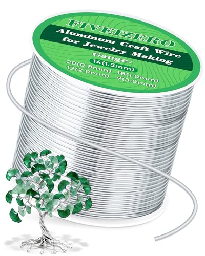 FIVEIZERO 14 Gauge Wire Aluminum Craft Wire,164ft Sliver Jewelry Wire - size: 14 Gauge