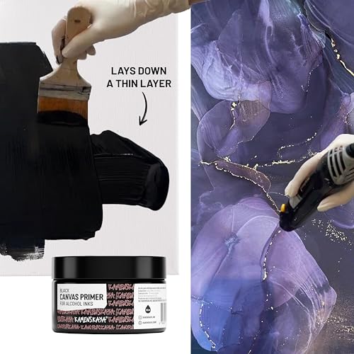 KAMENSKAYA Black Acrylic Gesso Primer for Alcohol Ink Painting on Canvases,16.9 fl oz (250 ml) - color: Black, size: 8.45 Fl Oz (Pack of 1)