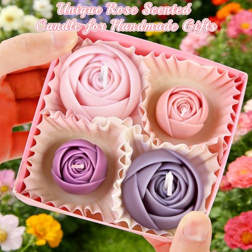 Rose Candle Mold, Set of 2 Size Budding Rose Making Molds - color: clear