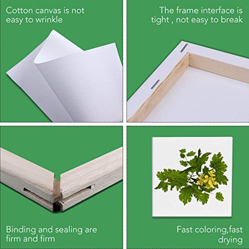 ESRICH Mini Stretched Canvas 10 Pack 5x5inch, 2/5''Profile Art Primed Canvases for Painting, Cotton Small Professional Stretched Canvas for Kids and Art Supplies, for Acrylics, Oils. - style: 10 Packs Stretched Canvas - 5*5in