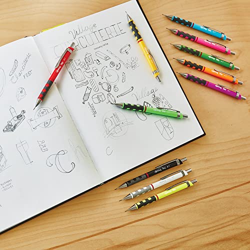 rOtring Tikky Mechanical Pencil Set, HB 0.5 mm, Black Barrel, Includes 12 Leads and Eraser - size: 1 Count (Pack of 1), style: pack of 1 + leads + erasor