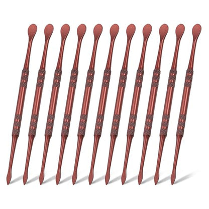 HARFINGTON 11pcs Wax Carving Tool 4.75" Double-Headed Stainless Steel Sculpture Tools Kit Modeling Engraving Sculpting Spoons for Clay Pottery Crafts Shaping, Rose Gold - color: Rose gold