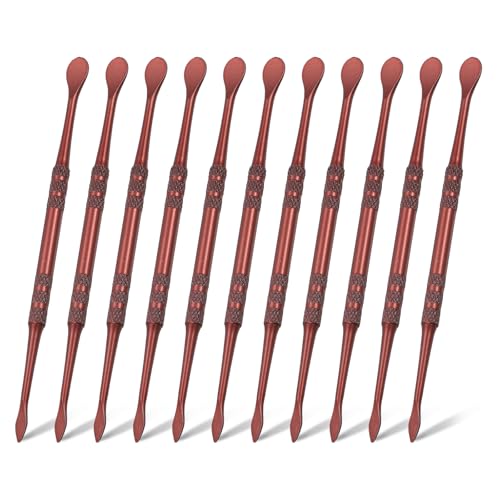 HARFINGTON 11pcs Wax Carving Tool 4.75" Double-Headed Stainless Steel Sculpture Tools Kit Modeling Engraving Sculpting Spoons for Clay Pottery Crafts Shaping, Rose Gold - color: Rose gold