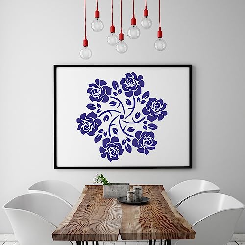4 Pcs Extra Large Pattern Mandala Stencils Reusable Mandala Dot Painting Templates DIY Floral Spray Paint Stencil Drawing Craft Stencil for Wood Wall Tile Floor Canvas Furniture Rock Concrete (12x12) - color: Flower Style