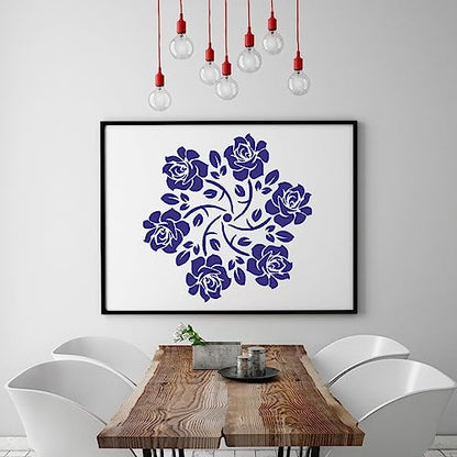 4 Pcs Extra Large Pattern Mandala Stencils Reusable Mandala Dot Painting Templates DIY Floral Spray Paint Stencil Drawing Craft Stencil for Wood Wall Tile Floor Canvas Furniture Rock Concrete (12x12) - color: Flower Style