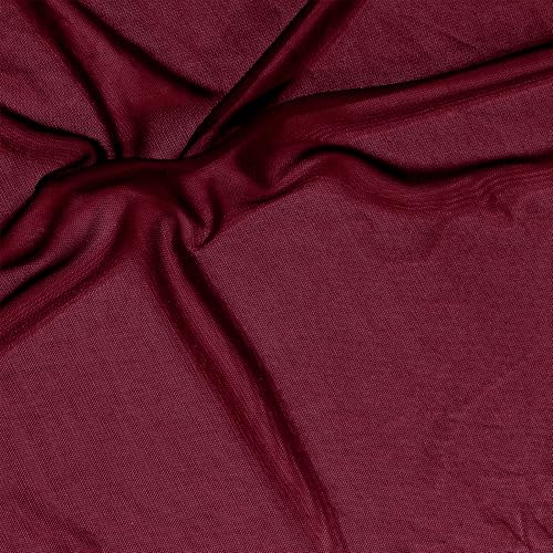Manyshofu Burgundy Mesh Fabric by The Yard 4-Way Stretch, 60 Wide (1 Yard) - color: Burgundy, size: 1 Yard