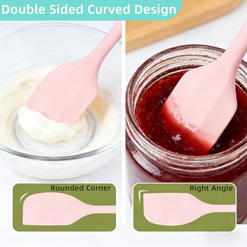 4 Pcs Silicone Spatula Set, Small Rubber Spatulas Silicone Heat Resistant Kitchen Tools for Flexible and Suitable for Kitchen Baking, Cooking, Stirring, and Scraping Seamless One Piece Design (4)