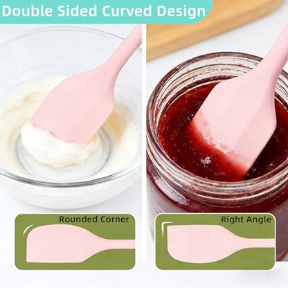 4 Pcs Silicone Spatula Set, Small Rubber Spatulas Silicone Heat Resistant Kitchen Tools for Flexible and Suitable for Kitchen Baking, Cooking, Stirring, and Scraping Seamless One Piece Design (4)