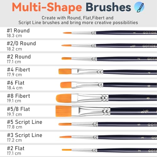 GOTIDEAL Acrylic Paint Set, 24 Colors (100ml, 3.4 oz), with Paint Brushes - color: 24 Colors（100ml）
