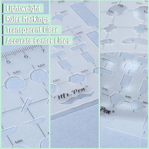 Mr. Pen- Geometric Drawing Template, Plastic Template, Shape Stencils | Geometric Stencils - style: 1 pcs