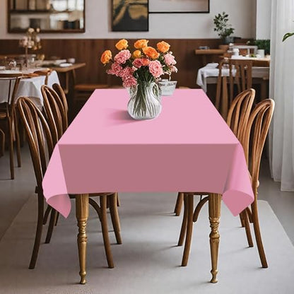 54IN X 160FT Plastic Table Cover Roll with Cutter Box, Cut to Size Plastic Table Cloths for Parties, Birthday, (Pink, 54"x1920") - color: Pink, size: 1920" x 54" (Rectangular)