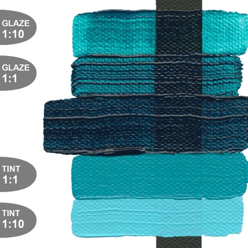 GOLDEN Heavy Body Acrylics, Turquoise (Phthalo), 8 fl. oz. Jar | Artist grade acrylic paint with rich pigment load and a thick body that retains texture and toolmarks.