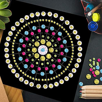 5 Pieces Mandala Dot Painting Tool Stencils Template Set, 8/12/16 Segment Dotting Tools Mandala Stencils Reusable Dot Stencil Rock Painting Stencil Circle Template for DIY Art Projects