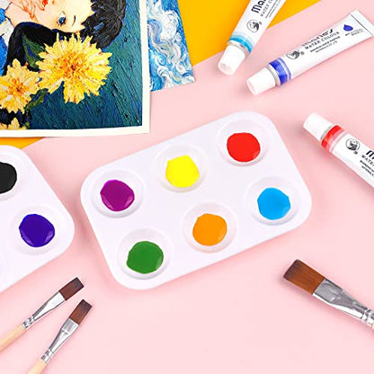 Tamaki 16 PCS Plastic Paint Tray Palettes, White | Watercolor Palette Painting Tray for Painting Party, DIY Craft and Art Painting - color: 16 Pcs