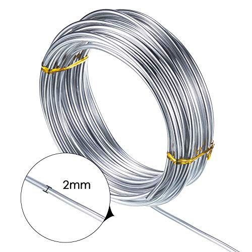 1 Roll Tecunite Aluminum Wire Craft Wire, 10 M X 2 mm, Silver | TecUnite Aluminum Craft Wire for Sculpting,10 M X 2 Mm,Silver,1 Roll - color: Silver, size: 10000 mm x 2 mm