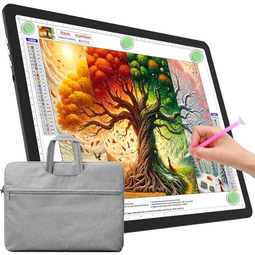 TOHETO A3 Light Board with Bag for Diamond Painting, Super Bright Magnetic Light Pad with Side Buttons, Lightbox for Tracing and Drawing, Corded Light Table for Sketching, Weeding Vinyl (Black) - color: Black, size: A3 with Bag