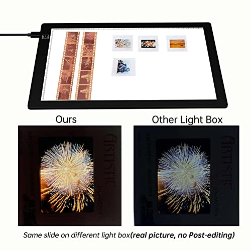 Slide Viewer Light Box 5600K 12”x8” Ultra-Thin Adjustable Brightness Backlight for Slides and Film Negative Scanning - color: 12"x8" Backlight for Scanning