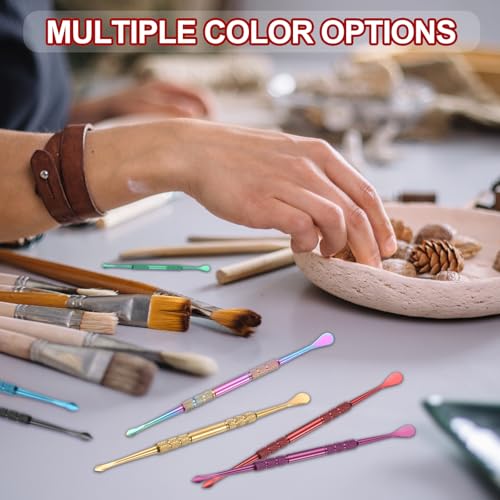 MECCANIXITY 3 Pcs Wax Carving Tools Stainless Steel 4.6 Inch Double-Headed Wax Carving Sculpting Tools for Modeling Sculpting Shaping, Rose Gold - color: Rose Gold