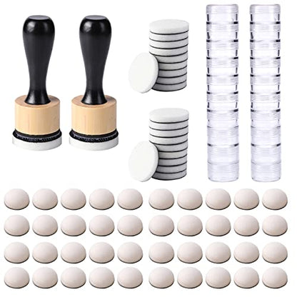Mini Ink Blending Brushes Tools 2 Handle with 60 Refills Replacement Round Foams and 20 Plastic Storage Cases Stackable Jars Set for Scrapbooking Painting Art Supplies Tool Craft Cardmaking Drawing - size: 100Pcs/Set