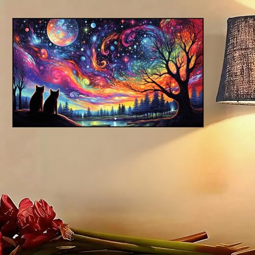 Extra Large Diamond Painting Kits for Adults, 5D Diamond Art Kits 28x16 In - color: Starry Night Large Diamond Painting