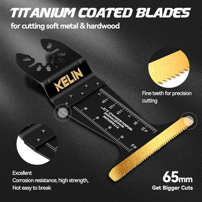 KELIN 116pcs Titanium Oscillating Tool Blades, Universal Multitool Blades - size: 116 PCS