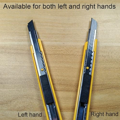 Gebildet 5pcs Right and Left Hand Self-Lock Cutter /9mm Snap Off Blades /60 Blade /Utility Knife /Graphic Knife (Yellow Holder) - color: Yellow
