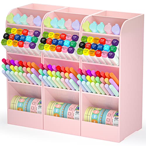 Asten Pen Holder, Pencil Holder for Desk, Pen Organizer (Pink, 3 Pack) - color: Pink-3 Pack