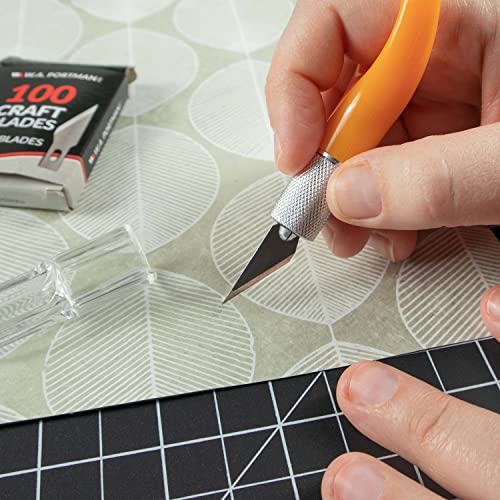 WA Portman Finger Knife Set – Ergonomic Precision Craft Knife with 100#11 Replacement Steel Precision Finger Blades – Strong & Durable Fingertip Blades for Trimming – Ideal for Crafts & DIY Projects