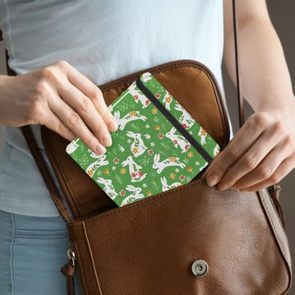 4.8" Pocket Sketch Book,80gsm Hardcover Art Sketchbook for Drawing Journal | Cloth Cover,80gsm Blank Paper,96Sheets,Lay-Flat,Portable Travel Creation Paint Diary Memo Planner,Dry MediaGreen Rabbit - color: Cloth Cover-4.8x4.8in-Green Rabbit