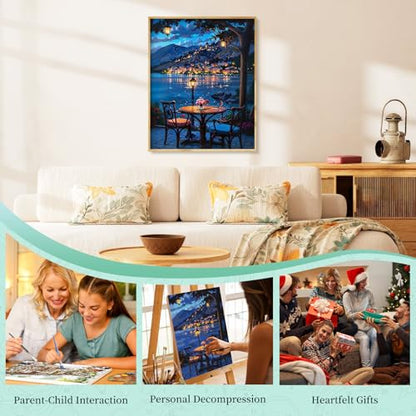 Paint by Numbers Kit for Adults, Night DIY Acrylic Painting Kit, 16x20 Inch - color: CYOP1P06