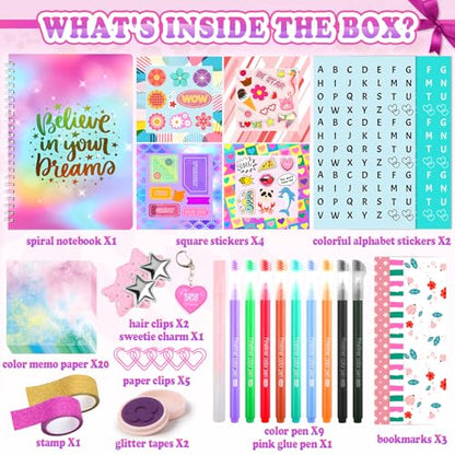 Nsrzua DIY Journal Kit for Girls,Toys for Ages 8-14 and Birthday Gifts for Girls. - color: purple