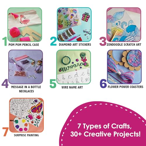 Chalk and Chuckles 7 Days of Arts & Crafts Kit – 30 Creative Activities for Kids Ages 9+