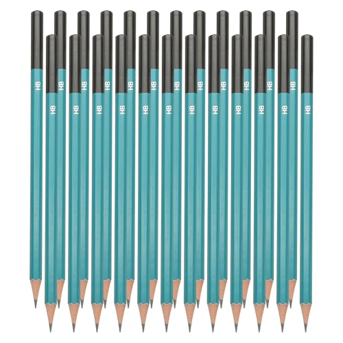 PATIKIL HB Drawing Pencils for Sketching, 24PCS Sketch Pencils for Drawing Art Pencils Graphite Wood Pre-sharpened for Drawing Sketching Artist, Hexagonal, Black Refill, Green/Black Pole - style: HB