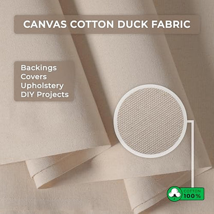 Canvas Fabric | Cotton Duck | Heavy | Natural 10oz | 63'' Wide | Arts & Crafts, Backings, Covers, Placemats (5 Yard) - size: 5 yard pre cut
