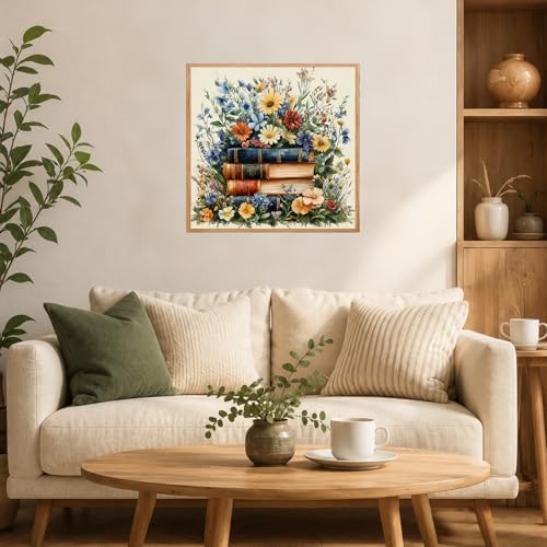 AUKELHJ Framed Paint by Numbers Kit for Adults, Book, 10x10 inch - color: 13-Book
