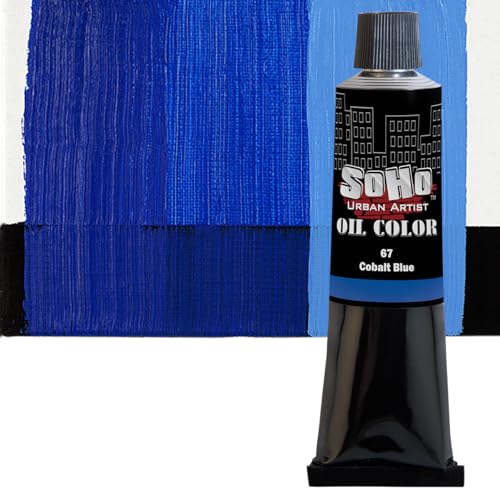 Soho Urban Artist Oil Paint - 2 Pack, Cobalt Blue 2 Pack - 170 ml Tube - Best Valued Oil Colors for Painting with Excellent Pigment Load - color: Cobalt Blue