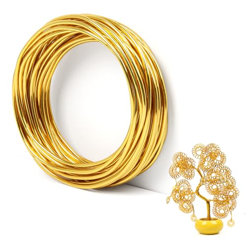 32 ft Golden Aluminum Craft Wire, 9 Gauge 3mm Bendable Armature Wire - color: Golden, size: 9 Gauge, 32 ft