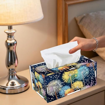 LSQFS DIY Diamond Art Tissue Box Kit, Ideal Handmade Craft Gift for Adults - color: Flower 2