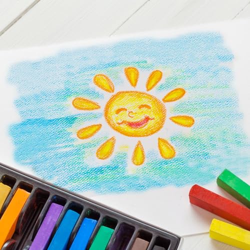 24 Pcs Compressed Charcoal Sticks, 24 Pcs Vibrant Colors Chalk Sticks for Drawing, Blending, and Shading