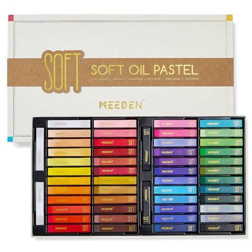 MEEDEN Artist Square Oil Pastels: 48 Colors with Extra 2 White & 2 Black