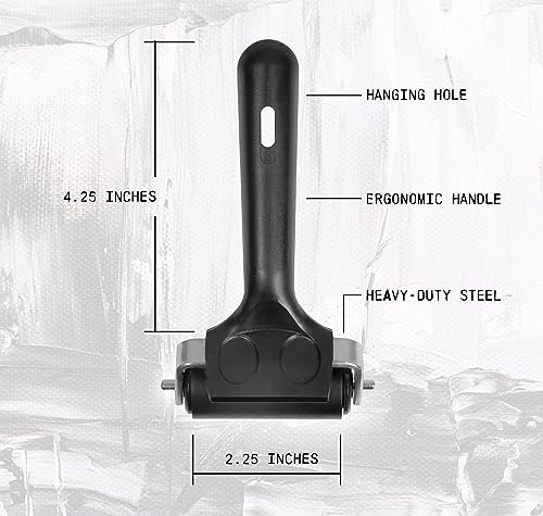 VVVID 2.25” inch Wide Rubber Roller Brayer for Lino Printing, Block Printing and Ink Rolling, Fast and Efficient Ink Coverage - size: 2.25"
