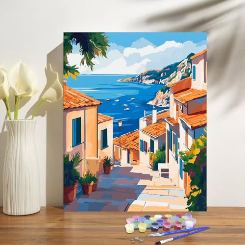 obterie Paint by Numbers Kit for Adults Beginner Oil Painting Kit Adult Paint by Number Kits on Canvas DIY Painting for Beginners Art by Numbers for Gifts Home Wall Decor 16x20 Inch - color: YF006