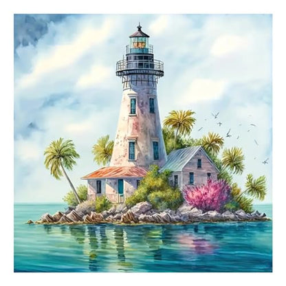 hill froeistung 5D Lighthouse Diamond Art Painting Kits for Adults,Sea,Landscape Diamond Art for Beginners, DIY Full Drill Island Diamond Art Painting(12X12 inch) - color: HF-A040