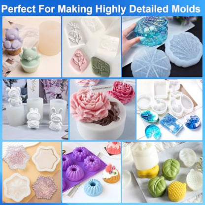 CHANGTIKEJI Silicone Mold Making Kit, 148oz 10A Elastic Liquid Silica Gel for Casting Resin molds and Candle & Soap Mold,Fast Cure Translucent Platinum Silicone Rubber - size: 148 OZ