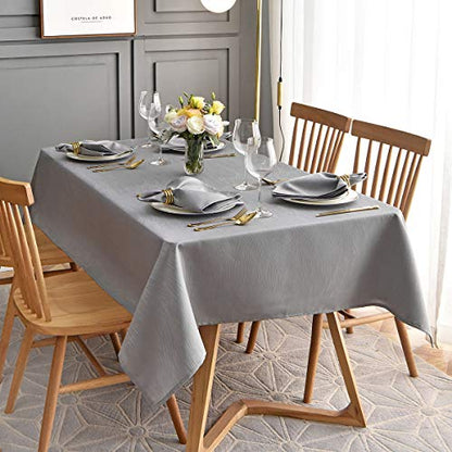 maxmill Square Tablecloth Swirl Design Water Resistance Antiwrinkle Heavy Weight Soft Table Cloth for Buffet Banquet Parties Event Holiday Dinner Square 52 x 52 Inch Light Grey - color: Light Grey, size: 52" x 52" (Square)