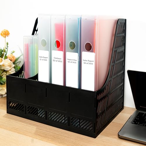 4 Packs A4 Paper Storage Boxes, 8.5 x 11 Plastic Portable Project Case for US Letter Size, Multi-Purpose Thick Scrapbook Storage Box for Office - size: 12.59"L x 9.45"W x 2"H