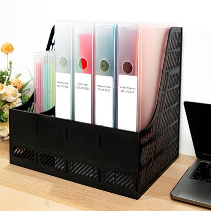 4 Packs A4 Paper Storage Boxes, 8.5 x 11 Plastic Portable Project Case for US Letter Size, Multi-Purpose Thick Scrapbook Storage Box for Office - size: 12.59"L x 9.45"W x 2"H